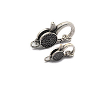 Load image into Gallery viewer, Antique Silver CZ Micro Pave Lobster Claw Clasp/Link Connector with Jump Ring,Pave Claw Clasp,11x16/13x20mm/16x24mm,sku#H170