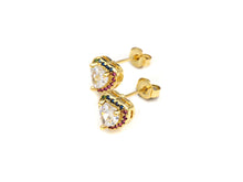 Load image into Gallery viewer, CZ Heart Stud Earrings, Sku#J218