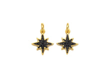 Load image into Gallery viewer, Black CZ Micro Pave North Star Shaped Pendant, Cubic Zirconi