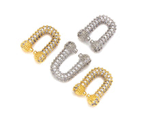 Load image into Gallery viewer, Fully CZ Micro Pave U Shape Connector links for Chains, Connector Link, Easy hook Clasp/Link/Connector, 11.4x13.8mm,sku#N53