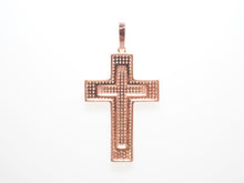 Load image into Gallery viewer, Large CZ Micro Pave Cross Pendant with Cross Symbol,Gold/Silver/Black/Rose Gold Cross,Cubic Zirconia Jewelry Findings,28x38mm,sku#F484
