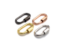Load image into Gallery viewer, New Oval Shape Clasp, Carabiner Clasp, Gold/Silver/Rose Gold/ Gunmetal Screw Clasp, 16x28mm, sku#H255