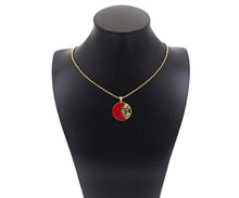 Load image into Gallery viewer, Colorful Enamel Cresent Moon with Colorful CZ On Round Shape Pendant, 18K Gold Filled Enamel Moon Charm,26x28mm,Sku#JL50