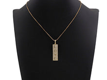 Load image into Gallery viewer, CZ Micro Pave Long Bar Love Pendant, Cubic Zirconia Strip Pendant, Micro pave Rectangle shape pendant, 13x41mm, sku#FH24