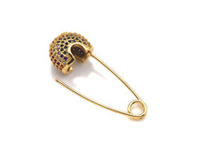 Load image into Gallery viewer, Colorful CZ Micro pave Safety Pin Lock Clasp, CZ Pave Pin Lock Clasp, Colorful Connector, 10x32mm, sku#F1171