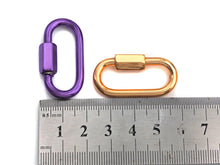 Load image into Gallery viewer, Large Colorful Enamel Pave Oval Shape Clasp, Gold/Purple/Green/Tear Green Carabiner Clasp, 16x28mm, sku#H238