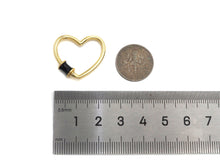 Load image into Gallery viewer, Colorful Baguette CZ Heart Shape Clasp, Gold Plated Clasp, C
