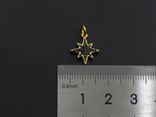 Load image into Gallery viewer, Black CZ Micro Pave North Star Shaped Pendant, Cubic Zirconi