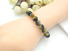 Load image into Gallery viewer, Natural Golden Blue Tiger Eye Stretch Bracelet, U1077