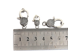 Load image into Gallery viewer, Antique Silver CZ Micro Pave Lobster Claw Clasp/Link Connector with Jump Ring,Pave Claw Clasp,11x16/13x20mm/16x24mm,sku#H170