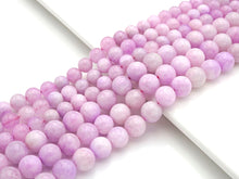 Load image into Gallery viewer, High Quality Natural Kunzite Quartz Round Smooth Beads, 6mm/8mm/10mm Genuine Quartz Beads, 15.5'' Full Strand, Sku#U1171C