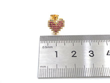 Load image into Gallery viewer, CZ Micro Pave Stud Earring Wires, Heart Shape Earrings, Colorful CZ micro pave earrings, 10mm, sku#J224