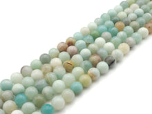 Load image into Gallery viewer, Qaulity Amazonite Round Smooth beads, 6mm/8mm/10mm/12mm Cloudy Amazonite Beads, 15.5'' Full Strand,UA183