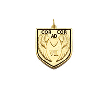 Load image into Gallery viewer, Dainty Angle Wings Heart On Shield  Shape Pendant,Gold/Silver Medallion Charm, Shield Necklace Bracelet Charm Pendant,19x24mm, Sku#L538