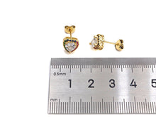 Load image into Gallery viewer, CZ Heart Stud Earrings, Sku#J218