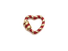 Load image into Gallery viewer, Colorful Enamel Pave Heart Shape Clasp, Gold Plated Screw Clasp, Carabiner Clasp, 21x22.6mm, sku#K77