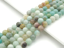 Load image into Gallery viewer, Qaulity Amazonite Round Smooth beads, 6mm/8mm/10mm/12mm Cloudy Amazonite Beads, 15.5'' Full Strand,UA183