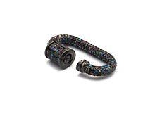 Load image into Gallery viewer, Rainbow Colorful CZ Micro Pave Oval Shape Clasp, Gold/Gunmetal Plated Screw Clasp, 15x29mm, sku#H159