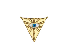 Load image into Gallery viewer, Enamel Evil Eye On Triangle Shape Pendant,18K Dainty Gold Charm, Necklace Bracelet Charm Pendant,26x24mm, Sku#F1372
