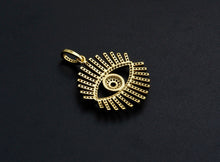 Load image into Gallery viewer, Colorful cz Pave Evil Eye Pendant,CZ Micro Pave eye pendant, Pave Jewelry, 27x30mm, sku#F1062