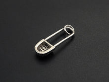 Load image into Gallery viewer, CZ Micro Pave Safety Pin Shaped Pendant/Charm,Cubic Zirconia Paved Charm, Necklace Bracelet Charm Pendant, 7x20mm,sku#F1125