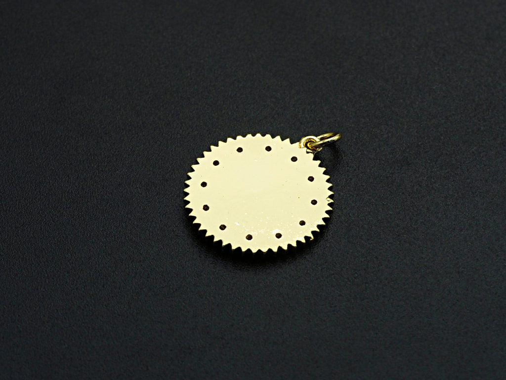 Pave CZ  Enamel Patten Pendant, Black/White Enamel Pendant, Enamel jewelry Findings, 20x27.5mm,sku#FH12