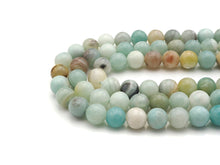 Load image into Gallery viewer, Qaulity Amazonite Round Smooth beads, 6mm/8mm/10mm/12mm Cloudy Amazonite Beads, 15.5'' Full Strand,UA183