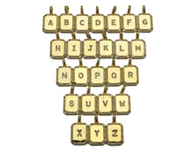 Load image into Gallery viewer, 14K Gold plated Initial Tag Letter Charm, CZ A - Z Alphabet Letter, Personalized Charm for Necklace Jewelry Making, 9x20mm,sku#F1333