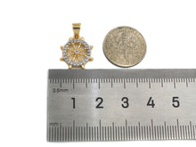 Load image into Gallery viewer, CZ Micro Pave Helm Shape Charm/Pendant, Dual CZ Sailer Wheel Shape Charm, Pave Pendant Charm,13x15mm, Sku#F1217