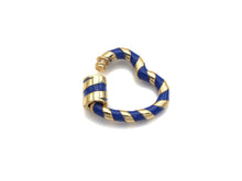 Load image into Gallery viewer, Colorful Enamel Pave Heart Shape Clasp, Gold Plated Screw Clasp, Carabiner Clasp, 21x22.6mm, sku#K77