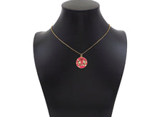 Load image into Gallery viewer, Colorful Enamel Mickey Mouse On Round Coin Pendnat,Red Black Enamel Gold Charm , Colorful Enamel, 23x20mm, Sku#LK263