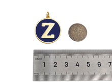Load image into Gallery viewer, New Trendy Navy Gold Enamel Initials Letter Charm/Pendant, Enamel Initial Alphabet Letters, Custom Naming Pendants, 25x28mm,sku#ML34