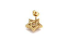 Load image into Gallery viewer, PRESELLING CZ Micro Pave Stud Earring Wires, Five Star Shape Earrings, Clear CZ micro pave earrings, 14mm, sku#J225