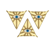Load image into Gallery viewer, Enamel Evil Eye On Triangle Shape Pendant,18K Dainty Gold Charm, Necklace Bracelet Charm Pendant,26x24mm, Sku#F1372