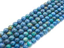 Load image into Gallery viewer, Blue Yellow Natural African Turquoise Round Smooth Beads, Sku#U1168c