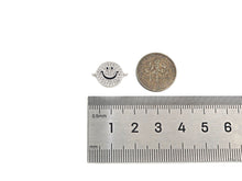 Load image into Gallery viewer, CZ Clear Micro Pave Cute Smiley Face Connector, CZ Pave Find