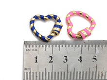 Load image into Gallery viewer, Colorful Enamel Pave Heart Shape Clasp, Gold Plated Screw Clasp, Carabiner Clasp, 21x22.6mm, sku#K77