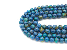 Load image into Gallery viewer, Blue Yellow Natural African Turquoise Round Smooth Beads, Sku#U1168c