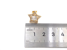 Load image into Gallery viewer, PRESELLING CZ Micro Pave Stud Earring Wires, Five Star Shape Earrings, Clear CZ micro pave earrings, 14mm, sku#J225