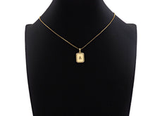 Load image into Gallery viewer, 14K Gold plated Initial Tag Letter Charm, CZ A - Z Alphabet Letter, Personalized Charm for Necklace Jewelry Making, 9x20mm,sku#F1333
