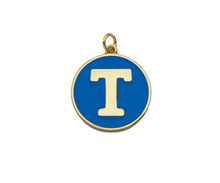 Load image into Gallery viewer, New Trendy Blue Gold Enamel Initials Letter Charm/Pendant, Enamel Initial Alphabet Letters, Custom Naming Pendants, 25x28mm,sku#ML35