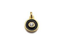 Load image into Gallery viewer, Enamel Colorful Dangle Charm, CZ Micro Pave Oil Drop pendant, White/Black/Red/Turquoise/Blue Enamel pendant,8x11mm,sku#F1057