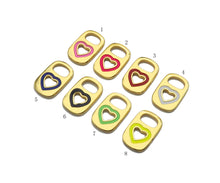 Load image into Gallery viewer, 18K Gold Enamel Soda Pop Tab Charm, Heart Soda Pull-tab Charm,Enamel Jewelry Making Craft Supplies,11x17mm, Sku#LD25