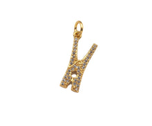 Load image into Gallery viewer, CZ Micro Pave Clothespin Shape Pendant,Cubic Zirconia Clamp Charm, Necklace Bracelet Charm Pendant, Fun Jewelry, 9x19mm, Sku#F1389