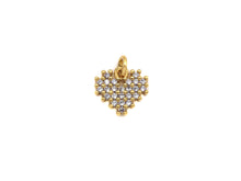 Load image into Gallery viewer, CZ Micro Pave Heart/Leaf Shaped Pendant/Charm, Clear Cubic Z