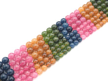 Load image into Gallery viewer, Natural Watermelon Quartz Round Smooth Beads, 8mm/10mm Blue/Green/Pink/Orange Mixed Color Quartz Beads, 15.5'' Full Strand, Sku#U1169