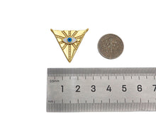 Load image into Gallery viewer, Enamel Evil Eye On Triangle Shape Pendant,18K Dainty Gold Charm, Necklace Bracelet Charm Pendant,26x24mm, Sku#F1372