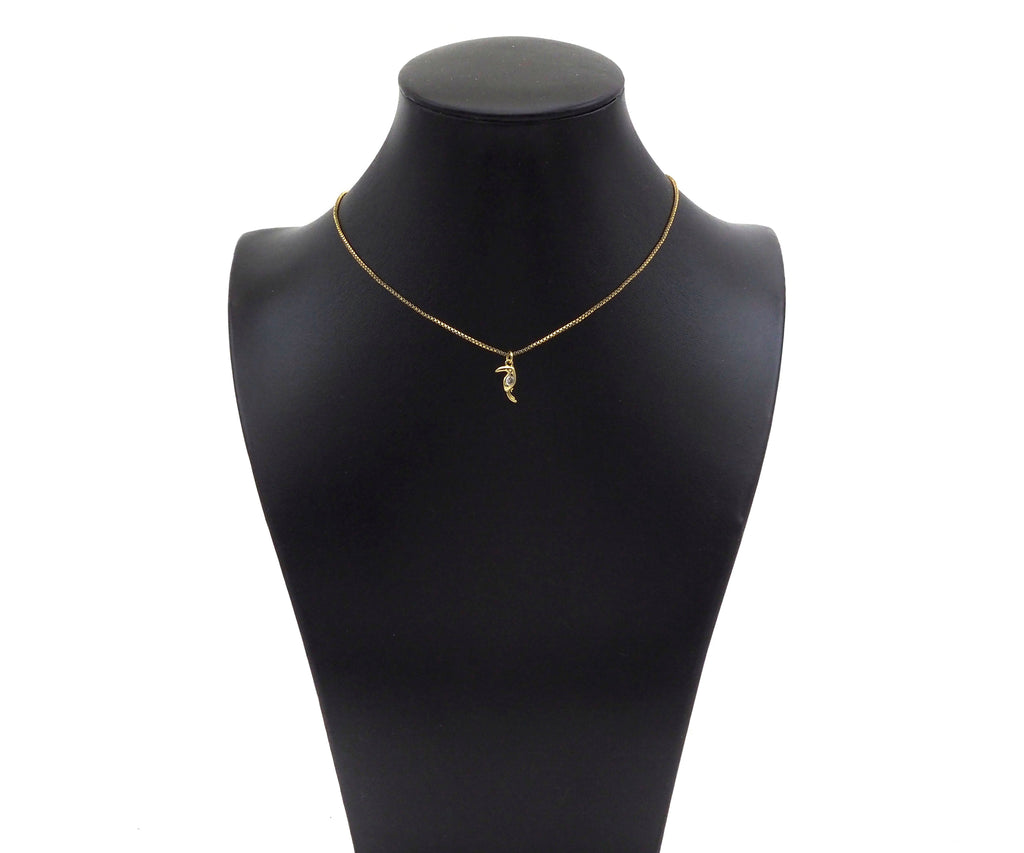 18K Gold Bird Shape Pendant,CZ Bird Charm, Necklace Bracelet Charm Pendant,6x13mm,Sku#FH153