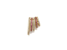 Load image into Gallery viewer, CZ Micro Pave Cobalt/Fuchsia/Green/Clear Swirl Ring Pendant,  SKU#F1126C