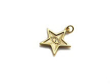 Load image into Gallery viewer, Enamel Five Star with Evil eye charm, Black White Enamel Pendant, Enamel eye charm, Star eye jewelery, 20x24mm,sku#FH13